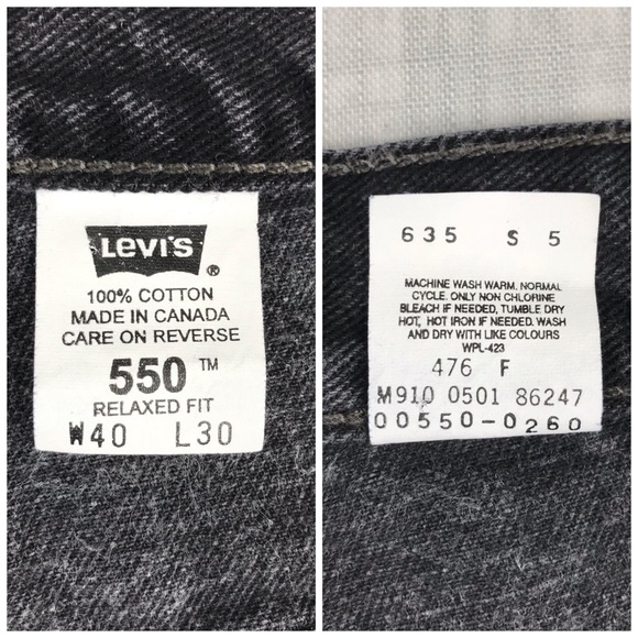 Vintage Levis Mens 40x30 550 Black Jeans - Picture 9 of 15